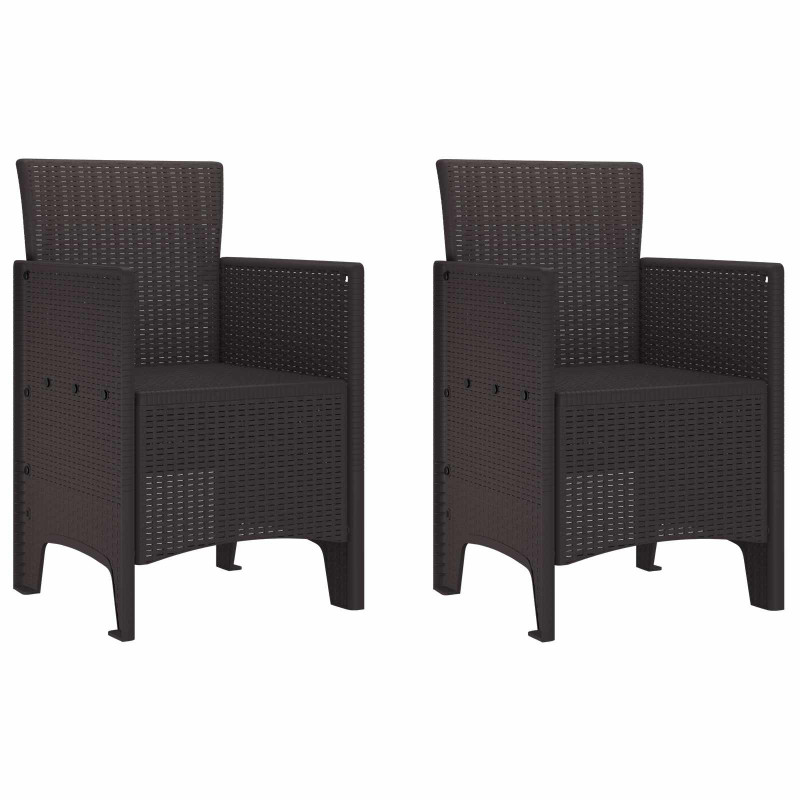 Krzesło Ogrodowe 2 pcs Brązowy 53 x 49 x 85 cm polipropylen