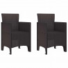 Krzesło Ogrodowe 2 pcs Brązowy 53 x 49 x 85 cm polipropylen