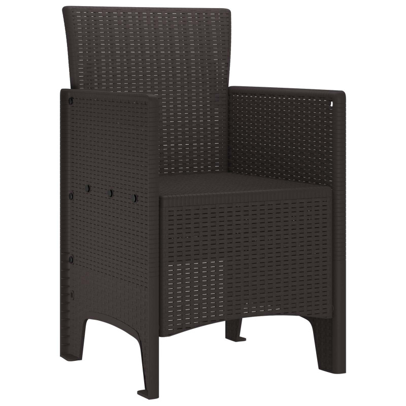 Krzesło Ogrodowe 2 pcs Brązowy 53 x 49 x 85 cm polipropylen