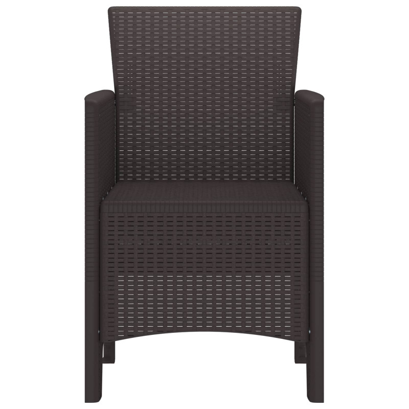 Krzesło Ogrodowe 2 pcs Brązowy 53 x 49 x 85 cm polipropylen
