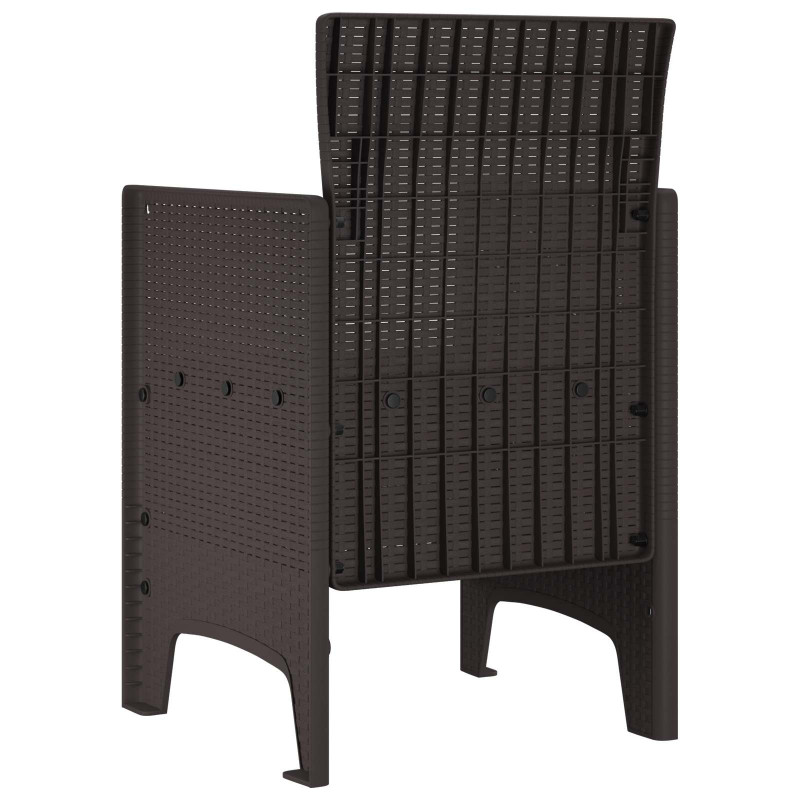 Krzesło Ogrodowe 2 pcs Brązowy 53 x 49 x 85 cm polipropylen