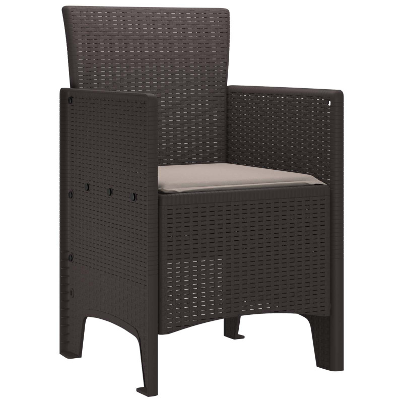 Krzesło Ogrodowe 2 pcs Brązowy 53 x 49 x 85 cm polipropylen