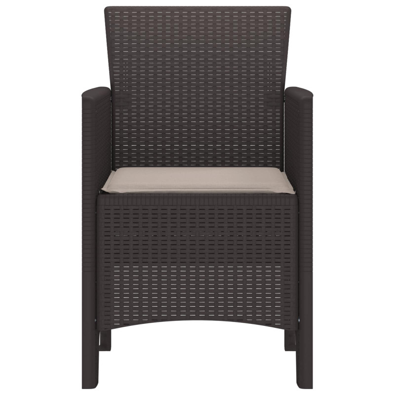 Krzesło Ogrodowe 2 pcs Brązowy 53 x 49 x 85 cm polipropylen