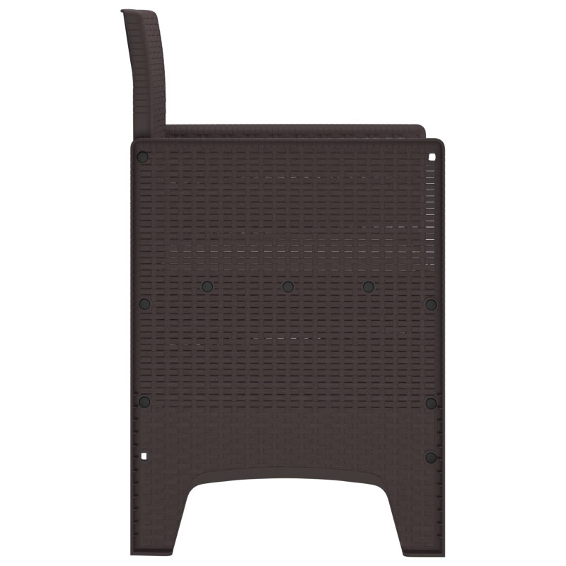 Krzesło Ogrodowe 2 pcs Brązowy 53 x 49 x 85 cm polipropylen