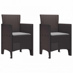 Krzesło Ogrodowe 2 pcs Brązowy 53 x 49 x 85 cm polipropylen