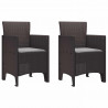 Krzesło Ogrodowe 2 pcs Brązowy 53 x 49 x 85 cm polipropylen