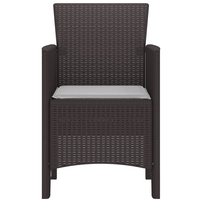 Krzesło Ogrodowe 2 pcs Brązowy 53 x 49 x 85 cm polipropylen
