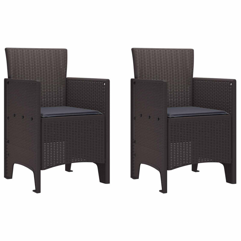 Krzesło Ogrodowe 2 pcs Brązowy 53 x 49 x 85 cm polipropylen