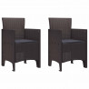 Krzesło Ogrodowe 2 pcs Brązowy 53 x 49 x 85 cm polipropylen