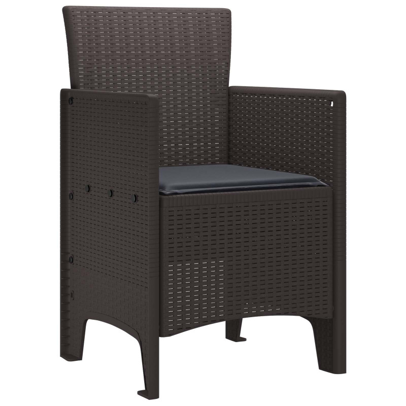 Krzesło Ogrodowe 2 pcs Brązowy 53 x 49 x 85 cm polipropylen