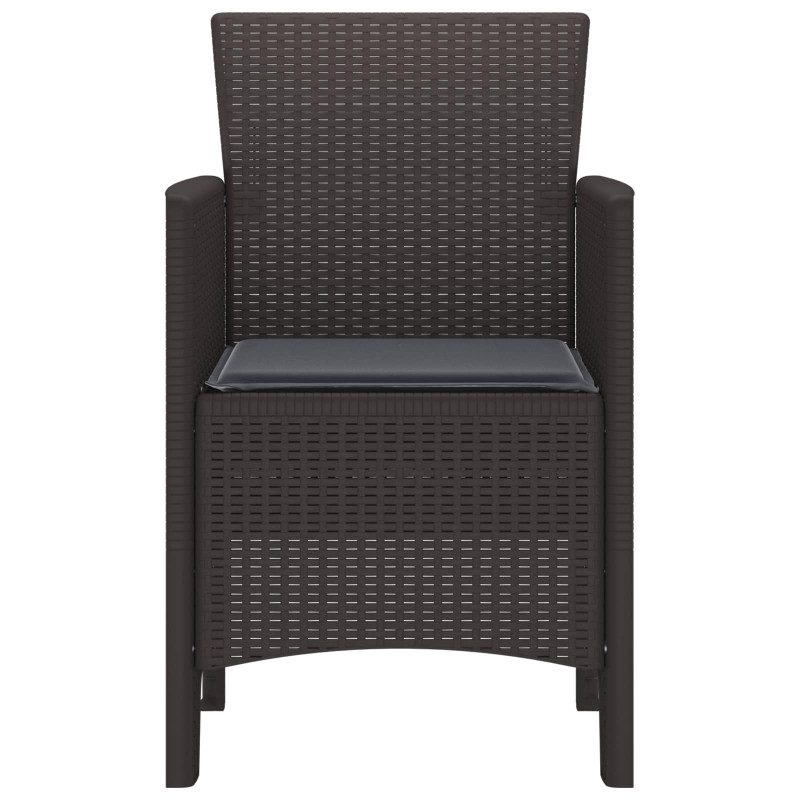 Krzesło Ogrodowe 2 pcs Brązowy 53 x 49 x 85 cm polipropylen