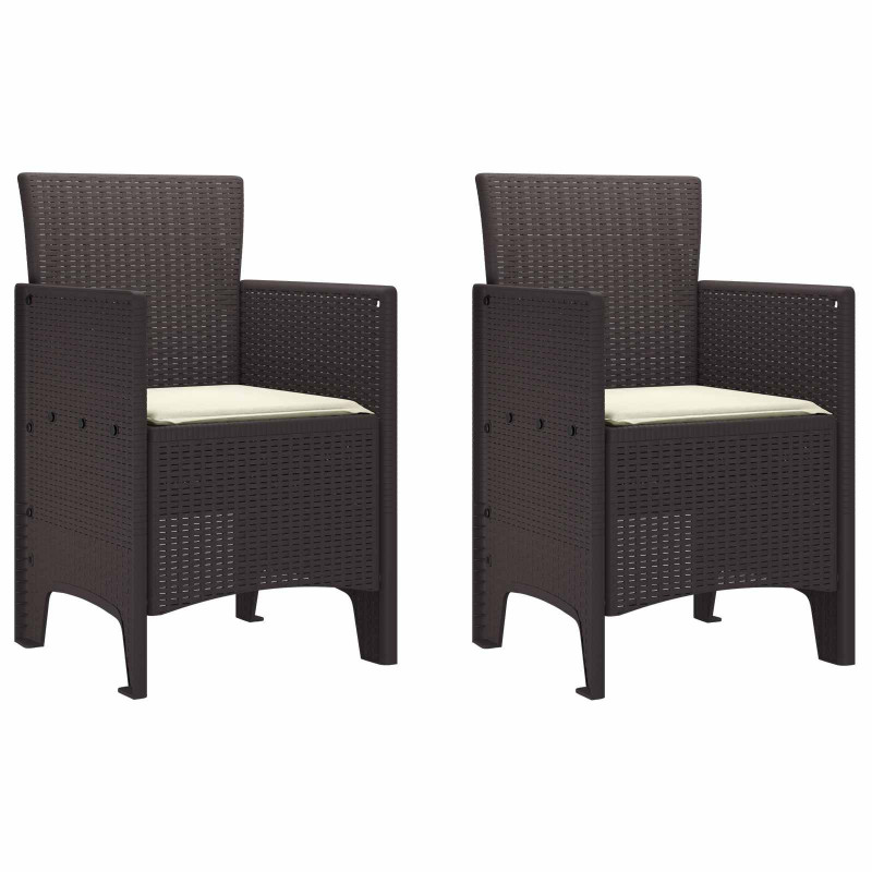 Krzesło Ogrodowe 2 pcs Brązowy 53 x 49 x 85 cm polipropylen