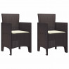 Krzesło Ogrodowe 2 pcs Brązowy 53 x 49 x 85 cm polipropylen