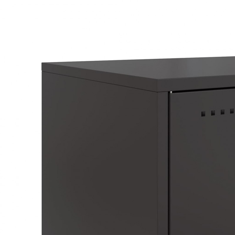 Szafka pod telewizor, czarna, 68x39x60,5 cm, stalowa