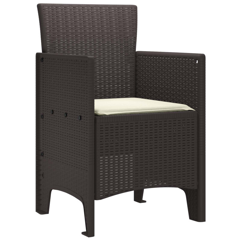 Krzesło Ogrodowe 2 pcs Brązowy 53 x 49 x 85 cm polipropylen