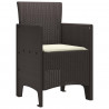 Krzesło Ogrodowe 2 pcs Brązowy 53 x 49 x 85 cm polipropylen