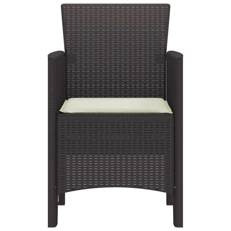 Krzesło Ogrodowe 2 pcs Brązowy 53 x 49 x 85 cm polipropylen
