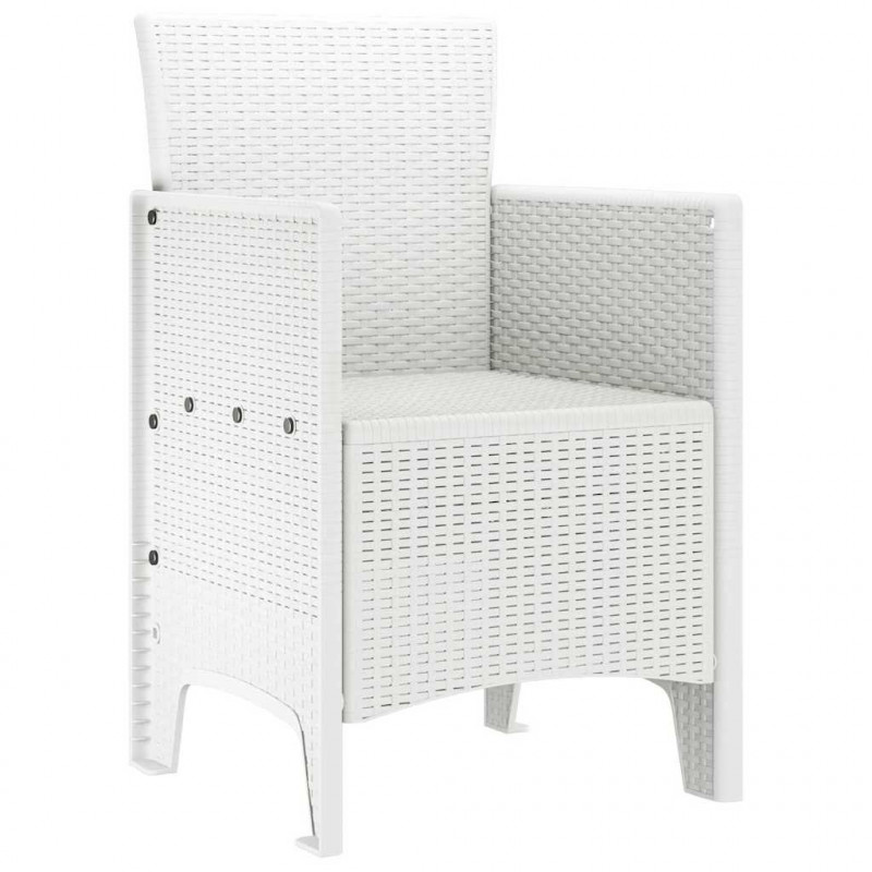 Krzesło Ogrodowe 2 pcs Biały 53 x 49 x 85 cm polipropylen