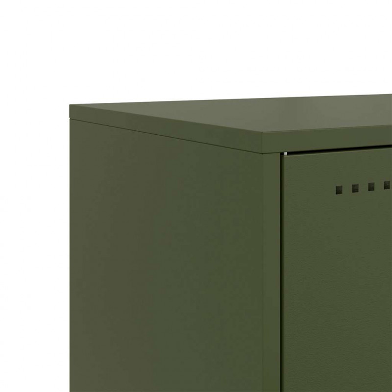 Szafka pod telewizor, oliwkowa, 68x39x60,5 cm, stalowa