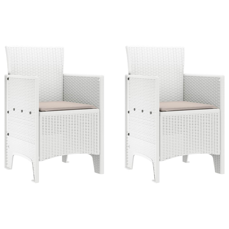 Krzesło Ogrodowe 2 pcs Biały 53 x 49 x 85 cm polipropylen