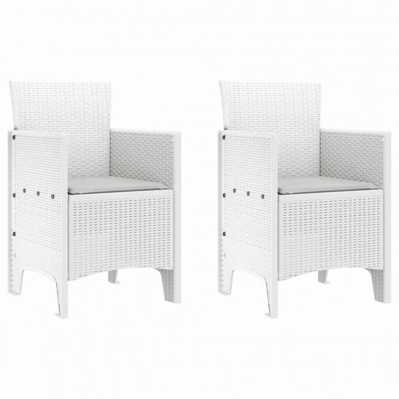 Krzesło Ogrodowe 2 pcs Biały 53 x 49 x 85 cm polipropylen