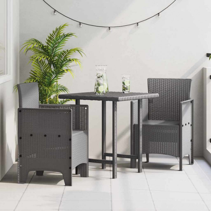 Krzesło Ogrodowe 2 pcs Jasnoszary 53 x 49 x 85 cm polipropylen