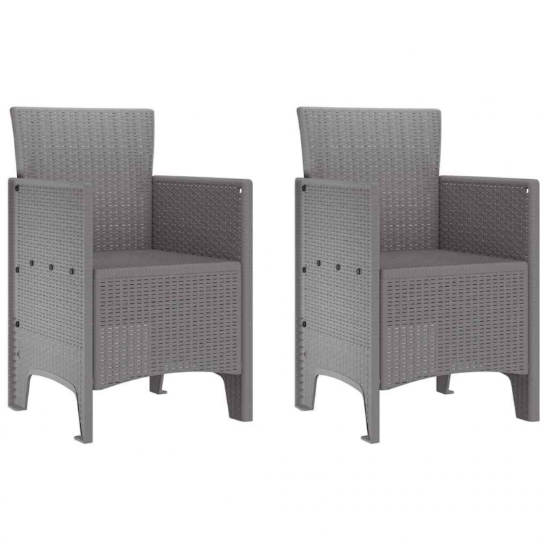 Krzesło Ogrodowe 2 pcs Jasnoszary 53 x 49 x 85 cm polipropylen