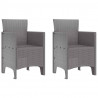 Krzesło Ogrodowe 2 pcs Jasnoszary 53 x 49 x 85 cm polipropylen
