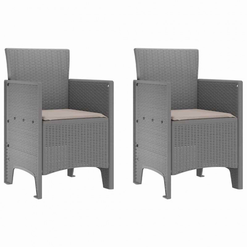 Krzesło Ogrodowe 2 pcs Jasnoszary 53 x 49 x 85 cm polipropylen