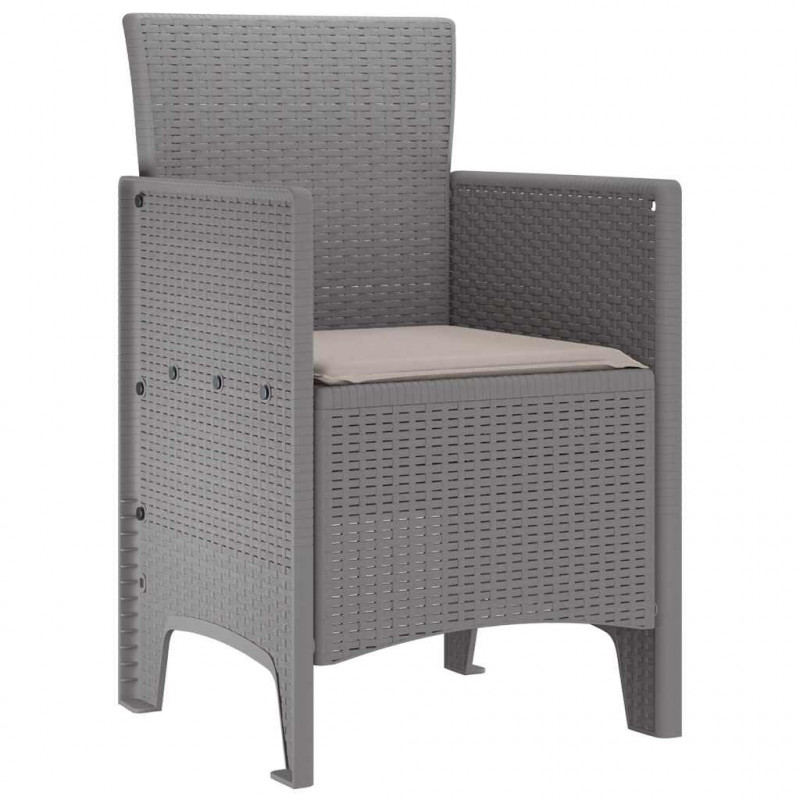 Krzesło Ogrodowe 2 pcs Jasnoszary 53 x 49 x 85 cm polipropylen