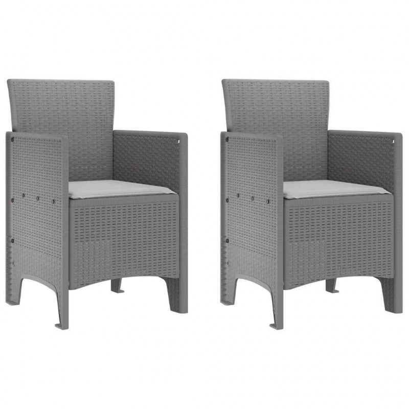 Krzesło Ogrodowe 2 pcs Jasnoszary 53 x 49 x 85 cm polipropylen