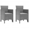 Krzesło Ogrodowe 2 pcs Jasnoszary 53 x 49 x 85 cm polipropylen