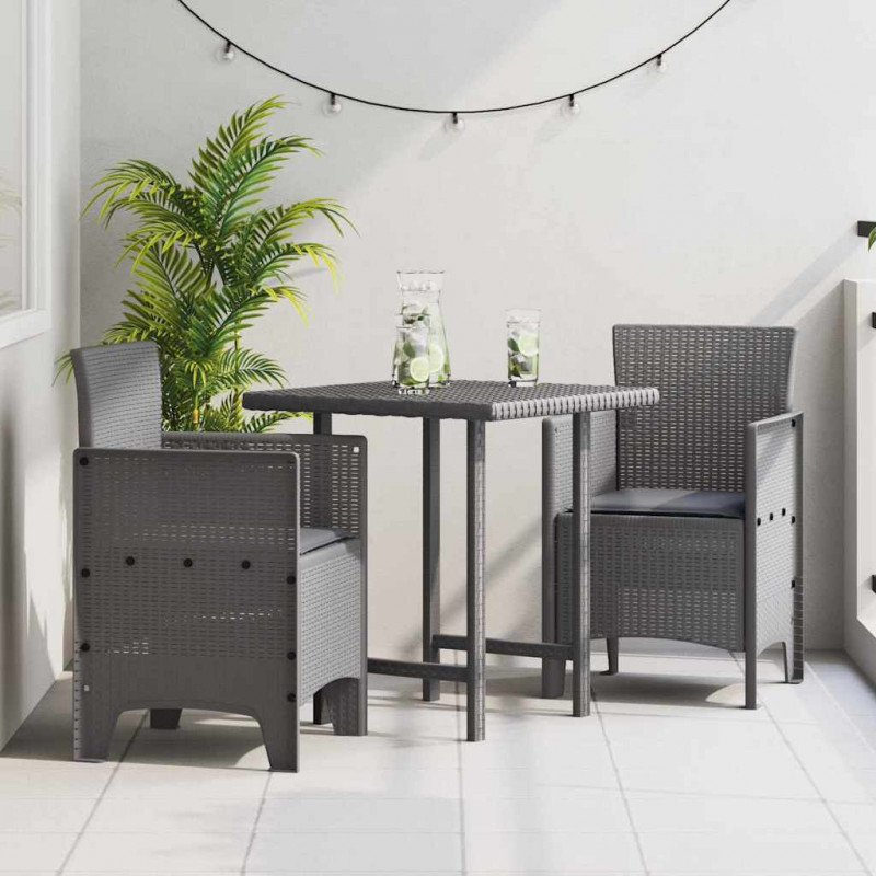 Krzesło Ogrodowe 2 pcs Jasnoszary 53 x 49 x 85 cm polipropylen