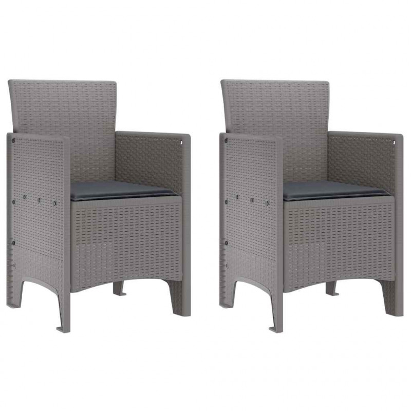 Krzesło Ogrodowe 2 pcs Jasnoszary 53 x 49 x 85 cm polipropylen