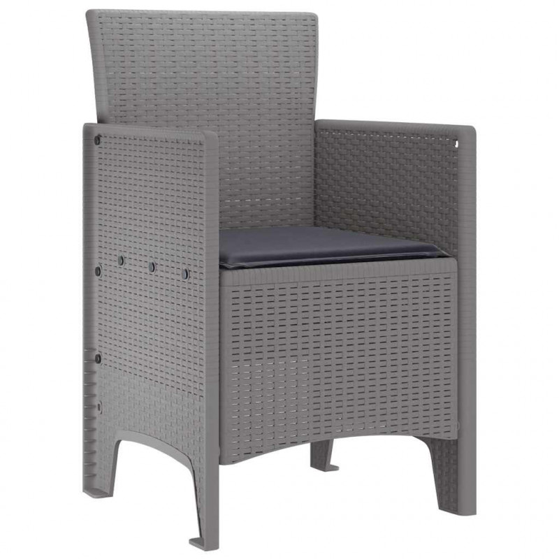 Krzesło Ogrodowe 2 pcs Jasnoszary 53 x 49 x 85 cm polipropylen