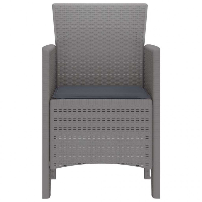 Krzesło Ogrodowe 2 pcs Jasnoszary 53 x 49 x 85 cm polipropylen