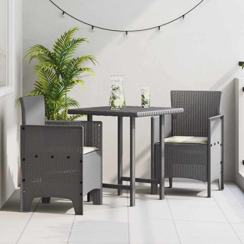 Krzesło Ogrodowe 2 pcs Jasnoszary 53 x 49 x 85 cm polipropylen