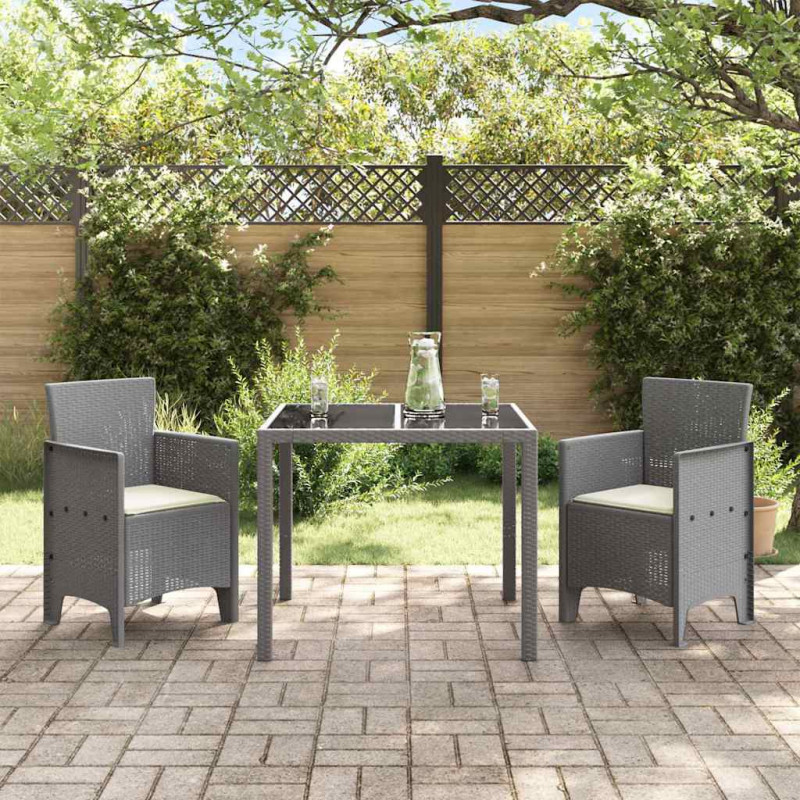 Krzesło Ogrodowe 2 pcs Jasnoszary 53 x 49 x 85 cm polipropylen