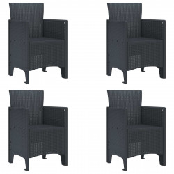 Krzesło Ogrodowe 4 pcs Antracyt 53 x 49 x 85 cm polipropylen