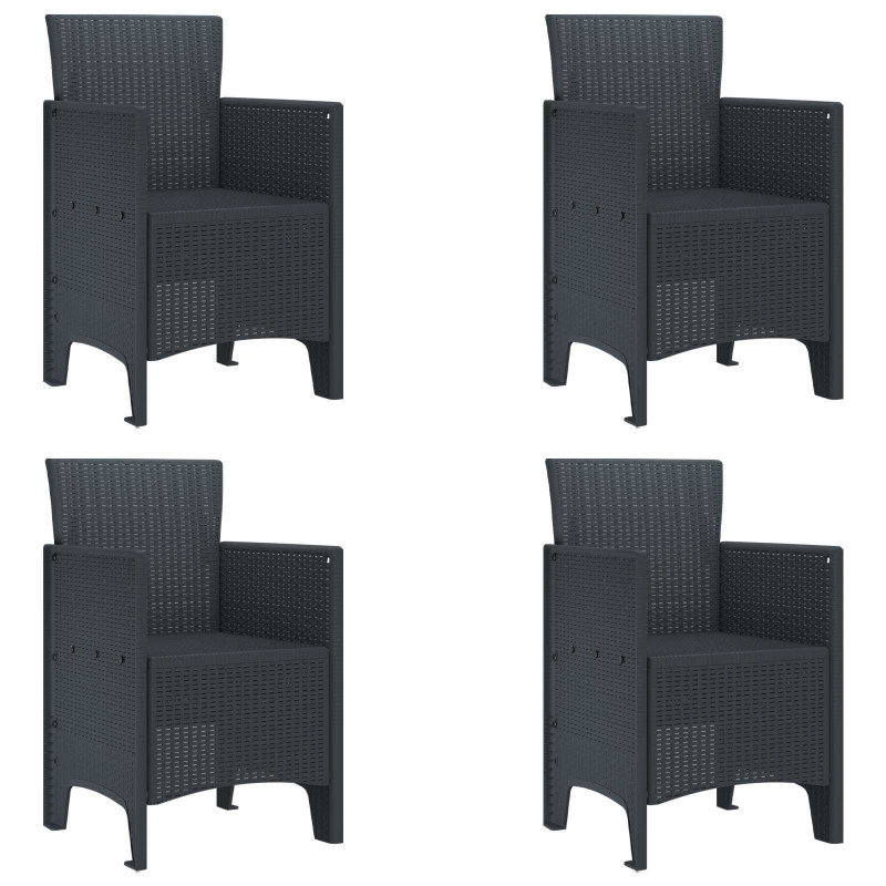 Krzesło Ogrodowe 4 pcs Antracyt 53 x 49 x 85 cm polipropylen