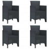 Krzesło Ogrodowe 4 pcs Antracyt 53 x 49 x 85 cm polipropylen