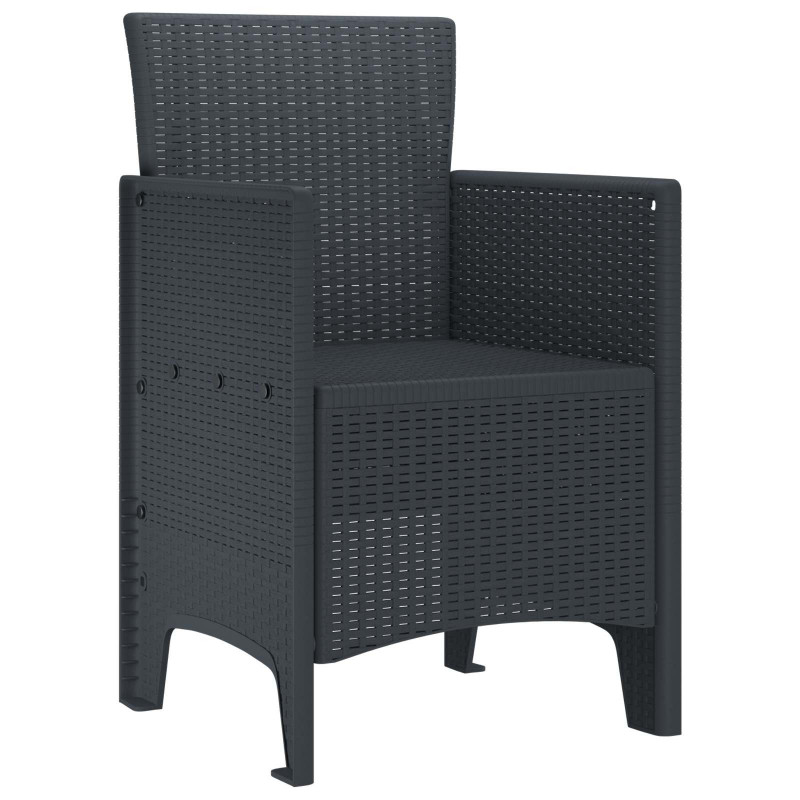 Krzesło Ogrodowe 4 pcs Antracyt 53 x 49 x 85 cm polipropylen