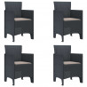 Krzesło Ogrodowe 4 pcs Antracyt 53 x 49 x 85 cm polipropylen