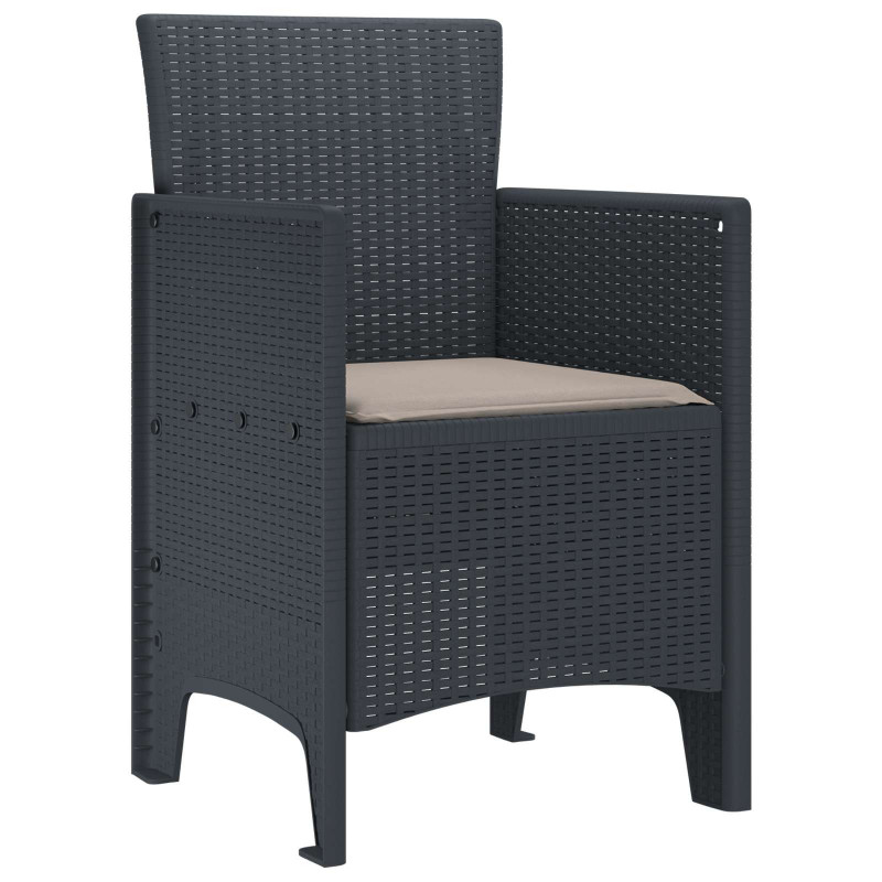 Krzesło Ogrodowe 4 pcs Antracyt 53 x 49 x 85 cm polipropylen
