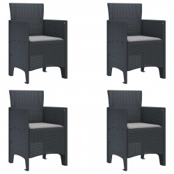 Krzesło Ogrodowe 4 pcs Antracyt 53 x 49 x 85 cm polipropylen