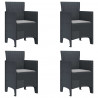 Krzesło Ogrodowe 4 pcs Antracyt 53 x 49 x 85 cm polipropylen