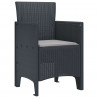 Krzesło Ogrodowe 4 pcs Antracyt 53 x 49 x 85 cm polipropylen