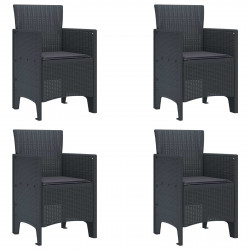 Krzesło Ogrodowe 4 pcs Antracyt 53 x 49 x 85 cm polipropylen