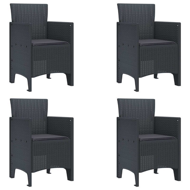 Krzesło Ogrodowe 4 pcs Antracyt 53 x 49 x 85 cm polipropylen