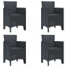 Krzesło Ogrodowe 4 pcs Antracyt 53 x 49 x 85 cm polipropylen